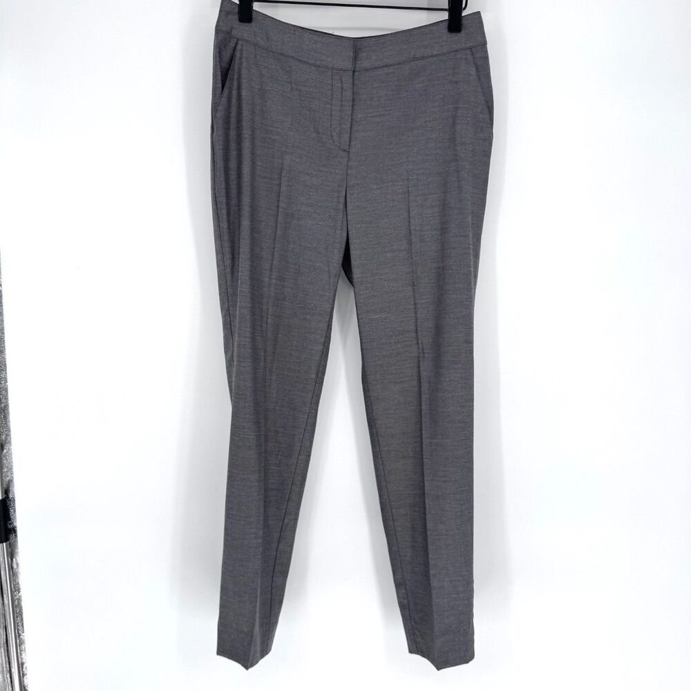 St. John Grey Tailored Dress Pants Size 4 Classic Workwear Charcoal